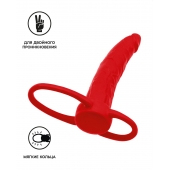 Красная насадка на пенис для двойного проникновения Black Red - 16,5 см. - ToyFa - купить с доставкой в Старом Осколе