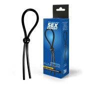 Черное силиконовое лассо с шариком для утяжки - Sex Expert - в Старом Осколе купить с доставкой