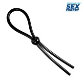 Черное силиконовое лассо с шариком для утяжки - Sex Expert - в Старом Осколе купить с доставкой