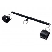 Черная распорка для ног с кожаными манжетами - Pecado - купить с доставкой в Старом Осколе