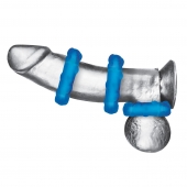 Комплект из трех голубых эрекционных колец 3-Pack Ribbed Rider Cock Ring Set - BlueLine - в Старом Осколе купить с доставкой