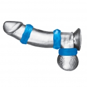 Комплект из трех голубых колец для эрекции 3-Pack Nuts   Bolts Stretch Cock Ring Set - BlueLine - в Старом Осколе купить с доставкой