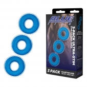 Комплект из трех голубых колец для эрекции 3-Pack Ultra-Stim Stretch Cock Rings - BlueLine - в Старом Осколе купить с доставкой