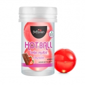 Лубрикант на масляной основе Hot Ball Beija Muito с ароматом шоколада и клубники (2 шарика по 3 гр.) - HotFlowers - купить с доставкой в Старом Осколе