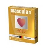 Презервативы Masculan Ultra Gold с золотым напылением и ароматом ванили - 3 шт. - Masculan - купить с доставкой в Старом Осколе