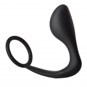 Черное эрекционное кольцо с анальной пробкой Anal Plug With Cockring - Dream Toys - в Старом Осколе купить с доставкой