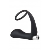 Черное эрекционное кольцо с вибропробкой Vibrating Anal Plug With Cockring - Dream Toys - в Старом Осколе купить с доставкой
