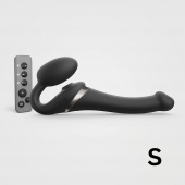 Черный безремневой страпон Multi Orgasm Size S с клиторальной стимуляцией - Strap-on-me - купить с доставкой в Старом Осколе