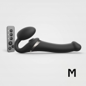 Черный безремневой страпон Multi Orgasm Size M с клиторальной стимуляцией - Strap-on-me - купить с доставкой в Старом Осколе