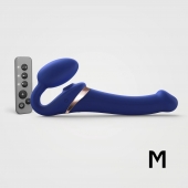 Синий безремневой страпон Multi Orgasm Size M с клиторальной стимуляцией - Strap-on-me - купить с доставкой в Старом Осколе