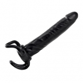 Чёрная насадка-фаллос для двойного проникновения INFLATABLE DILDO SLIM DONG  - 13,5 см. - Toyz4lovers - в Старом Осколе купить с доставкой
