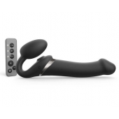 Черный безремневой страпон Multi Orgasm Size L с клиторальной стимуляцией - Strap-on-me - купить с доставкой в Старом Осколе