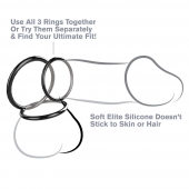 Набор из трех черных эрекционных колец Silicone 3-Ring Stamina Set - Pipedream - в Старом Осколе купить с доставкой