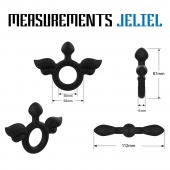 Черное эрекционное кольцо с крыльями Rooster Jeliel Angel - Velv or - в Старом Осколе купить с доставкой