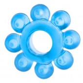 Голубая гелевая насадка-цветок - Toyfa Basic - в Старом Осколе купить с доставкой