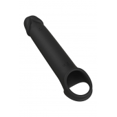 Черная насадка-удлинитель с вибрацией Vibrating Extender With Remote - Dream Toys - в Старом Осколе купить с доставкой