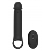 Черная насадка-удлинитель с вибрацией Vibrating Extender With Remote - Dream Toys - в Старом Осколе купить с доставкой