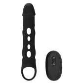 Черная насадка-удлинитель Vibrating Extender With Remote с вибрацией - Dream Toys - в Старом Осколе купить с доставкой
