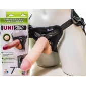 Страпон-унисекс с двумя насадками UNI strap 7  Harness - 19 и 16 см. - LOVETOY (А-Полимер) - купить с доставкой в Старом Осколе