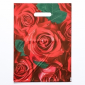 Пакет с цветочным принтом и вырубной ручкой (30х40 см) - Сима-Ленд - купить с доставкой в Старом Осколе