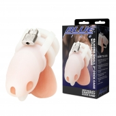 Белая клетка для пениса Silicone Small 2 in Cock Cage With Ball Divider - BlueLine - купить с доставкой в Старом Осколе