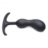 Черный массажер простаты с утяжелителями Premium Silicone Weighted Prostate Plug Medium - 16,3 см. - XR Brands - в Старом Осколе купить с доставкой