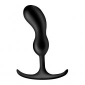 Черный массажер простаты с утяжелителями Premium Silicone Weighted Prostate Plug Medium - 16,3 см. - XR Brands - в Старом Осколе купить с доставкой