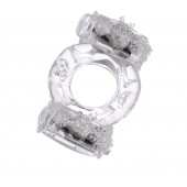 Прозрачное виброкольцо с двумя вибропульками - Toyfa Basic - в Старом Осколе купить с доставкой