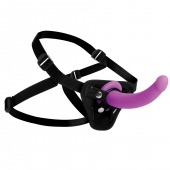 Лиловый поясной страпон Navigator Silicone G-Spot Dildo with Harness - 17,8 см. - XR Brands - купить с доставкой в Старом Осколе