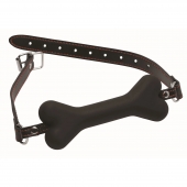 Черный кляп в форме косточки Hound Adjustable Dog Bone Gag - XR Brands - купить с доставкой в Старом Осколе