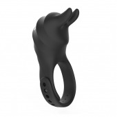 Черное эрекционное кольцо Usagi с ушками и пультом ДУ - BeYourLover - в Старом Осколе купить с доставкой