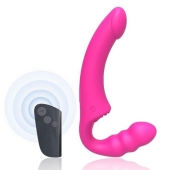 Розовый безремневой страпон Straples Strap-On Dildo - Erokay - купить с доставкой в Старом Осколе