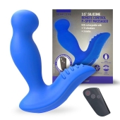 Синий вибромассажер простаты 3,5’’ Remote Control P-spot Massager - 12,5 см. - Erokay - в Старом Осколе купить с доставкой