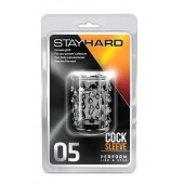 Прозрачная насадка с капельками STAY HARD COCK SLEEVE 05 CLEAR - Blush Novelties - в Старом Осколе купить с доставкой