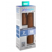 Коричневая насадка на член 2  Silicone X-tension - 20,3 см. - Pipedream - в Старом Осколе купить с доставкой
