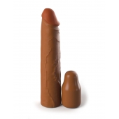 Коричневая насадка на член 2  Silicone X-tension - 20,3 см. - Pipedream - в Старом Осколе купить с доставкой