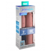 Телесная вибронасадка на член 3  Vibrating Mega X-tension with Remote - 22,9 см. - Pipedream - в Старом Осколе купить с доставкой