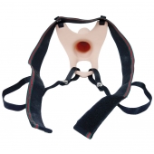 Телесный полый страпон на ремешках - 16,5 см. - Boys of Toys - купить с доставкой в Старом Осколе