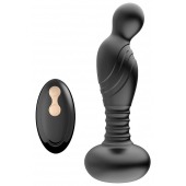 Черный массажер простаты с вибрацей и возвратно-поступательными движениями - Boys of Toys - в Старом Осколе купить с доставкой