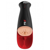 Телесный мастурбатор-вагина в черной колбе с вибрацией Fuck-O-Matic Pro XL - Pipedream - в Старом Осколе купить с доставкой