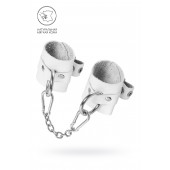 Белые мягкие кожаные наручники с люверсами - Pecado - купить с доставкой в Старом Осколе