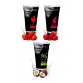 Набор из 3 съедобных лубрикантов JUJU (клубника, малина, кокос) - JuJu - купить с доставкой в Старом Осколе