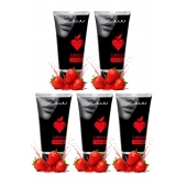 Набор из 5 съедобных лубрикантов JUJU со вкусом клубники - JuJu - купить с доставкой в Старом Осколе