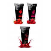 Набор из 3 съедобных лубрикантов JUJU (клубника, малина, вишня) - JuJu - купить с доставкой в Старом Осколе