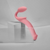 Розовый безремневой страпон Strap-on-me Semi-Realistic Bendable Strap-On size S - Strap-on-me - купить с доставкой в Старом Осколе