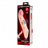 Телесная удлиняющая насадка с рельефом и вибрацией Brad - 21,3 см. - Baile - в Старом Осколе купить с доставкой