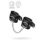 Черные наручники из толстой натуральной кожи с люверсами - Pecado - купить с доставкой в Старом Осколе