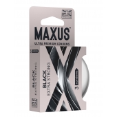Черные утолщенные презервативы MAXUS Extra Strong с железным кейсом - 3 шт. - Maxus - купить с доставкой в Старом Осколе