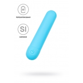 Голубая силиконовая перезаряжаемая вибропуля Murr - 10 см. - A-toys