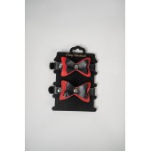 Черно-красные кожаные наручники с бантиками - Crazy Handmade - купить с доставкой в Старом Осколе